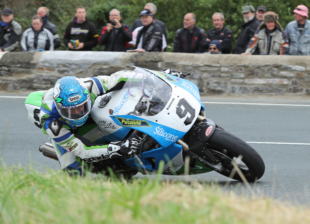 Dean Harrison on his way to winning the Motorsport Merchandise Superbike Classic TT Race