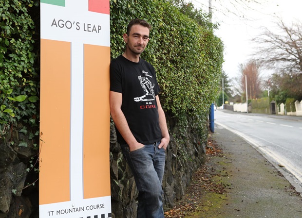 David Jackson at Ago's Leap on a familiarisation visit. Photo Dave Kneen/Manxphotosonline.com