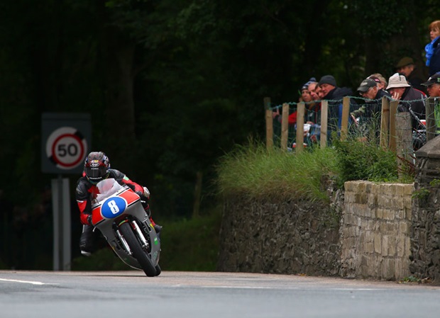 Dominic Herbertson on the Davies Motorsport Honda at Kirk Michael. Photo kevin Clague