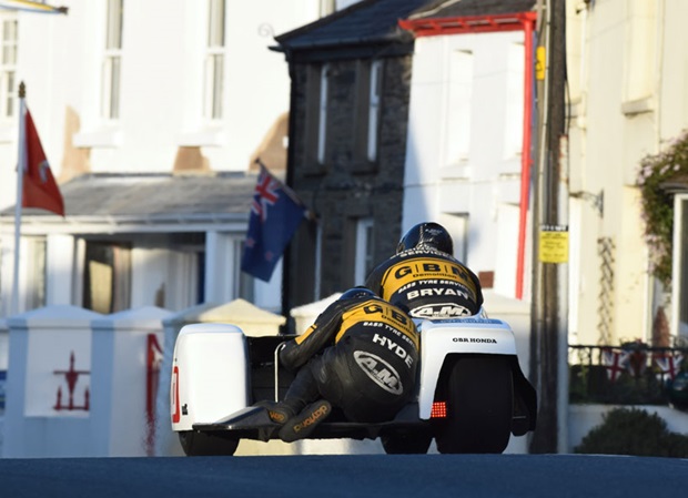 Hyde and Bryan at Ballaugh during Tuesday's evening qualifying session. Photo RP Watkinson