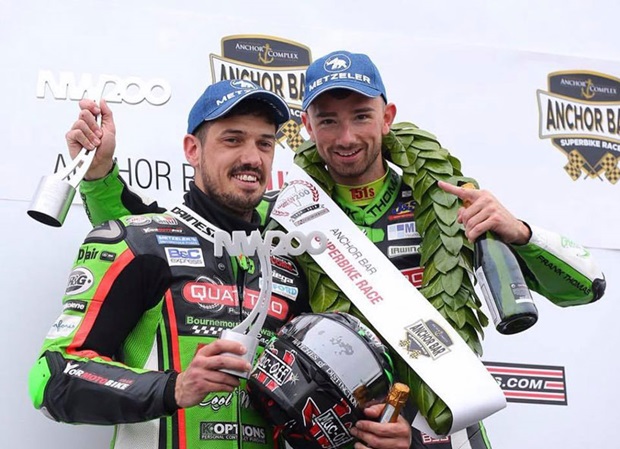 Kawasaki team mates James Hillier and Glenn Irwin