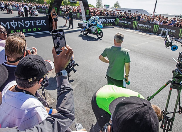 Matt Roberts and TV crew at TT 2018