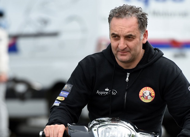 Michael Rutter waits for the resumption of qualifying at the 2019 Isle of Man TT. Photo RP Watkinson