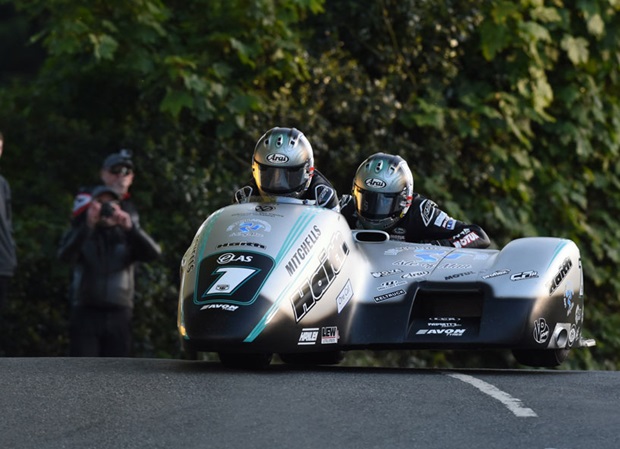 Ben and Tom Birchall at Ballaugh Bridge during qualifying for TT 2019. Photo RP Watkinson