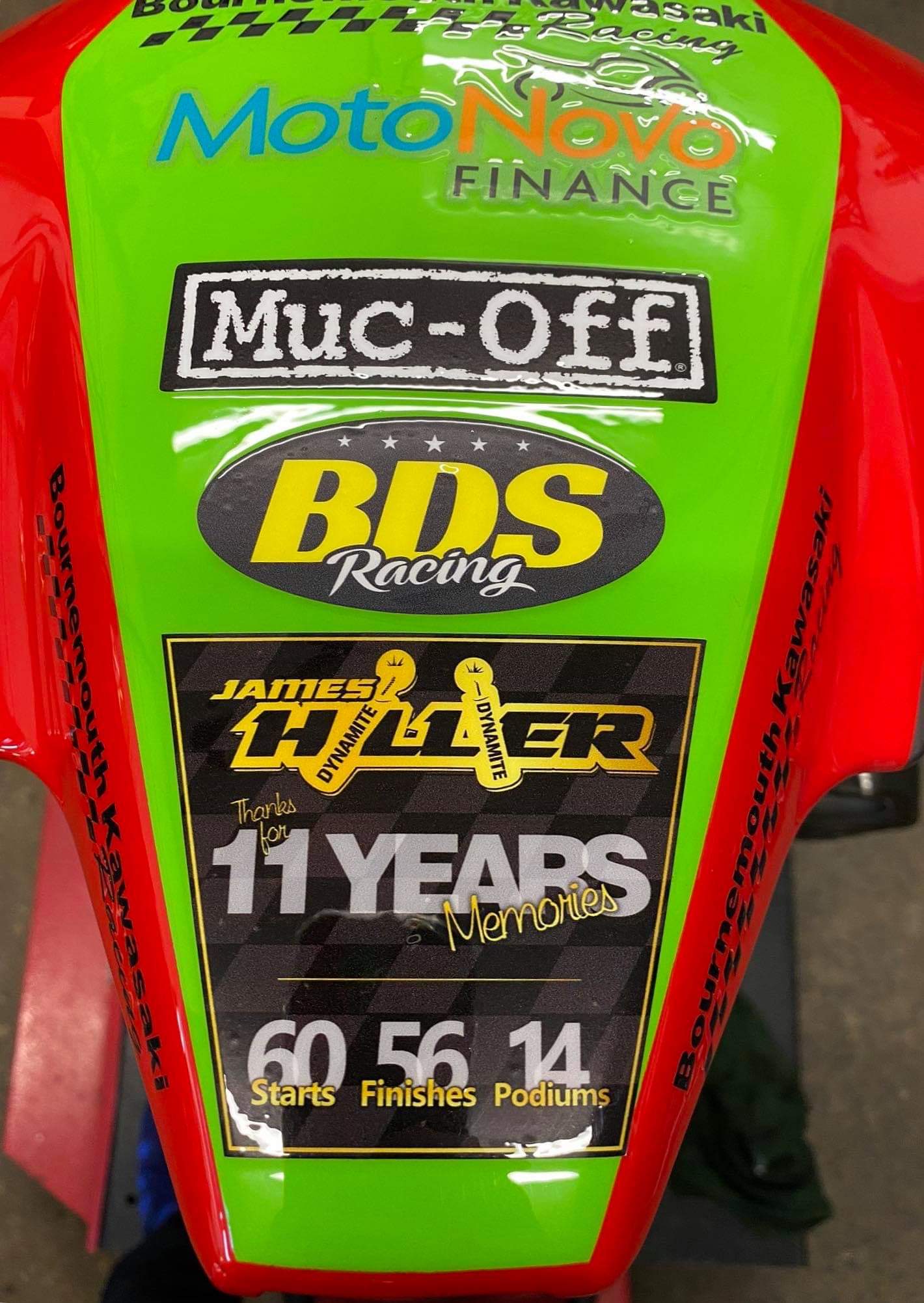 James Hillier tailpiece on John McGuinness's bike