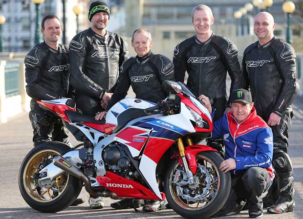 John McGuinness with the Isle of Man TT travelling marshals